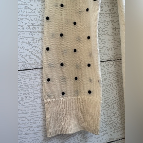 J.Crew Tippi Polka Dot Merino Wool Sweater Ivory Black Size S - Picture 9 of 12